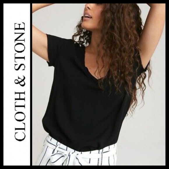 NWOT Anthro Cloth & Stone Draped Tee - Picture 2 of 10